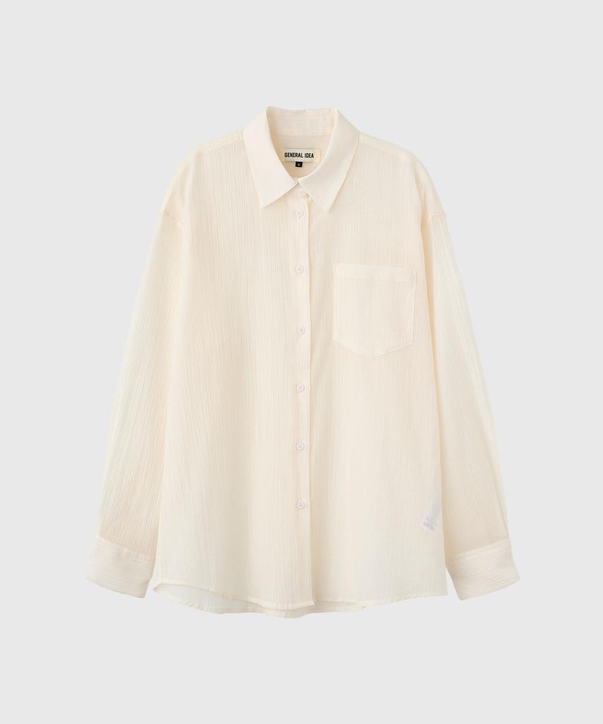 GENERALIDEA Summer Wrinkle Sheer Shirt [Ivory] / Wbe2L03531