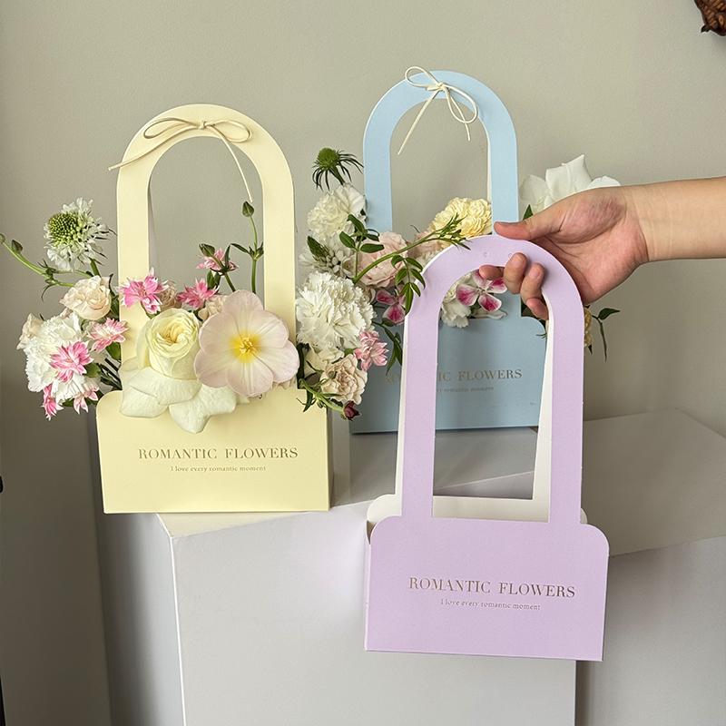 5 шт./уп. Упаковка Декоративные аксессуары Переносная цветочная коробка Материал для упаковки цветов Цветочная корзина Складная 4 цвета