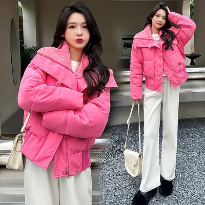 Новая пуховая хлопковая куртка 2025 года, женская зимняя короткая универсальная стеганая куртка, утолщенная свободная стеганая куртка, куртка в корейском стиле