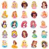 50 Милых Принцесс Детские Наклейки Автомобиль Мобильный Телефон Школьный Рюкзак Пенал Декоративные Наклейки Водонепроницаемые Канцелярские Товары Креативные Наклейки