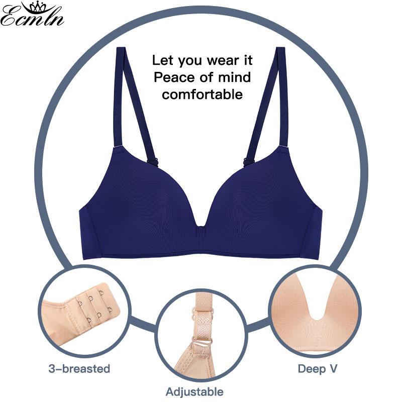 Женский бюстгальтер Push Up Поддерживающие бюстгальтеры Бесшовные бюстгальтеры на косточках с глубоким вырезом Мягкие удобные Inbarely Bras