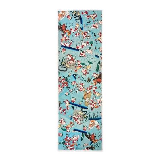 Ukiyo-e Tenugui (Hand Towel) - Kingyo Zukushi (Goldfish) by Kuniyoshi Utagawa - 100% Cotton, Tokka Fabric, Fine Threads for Vivid Patterns