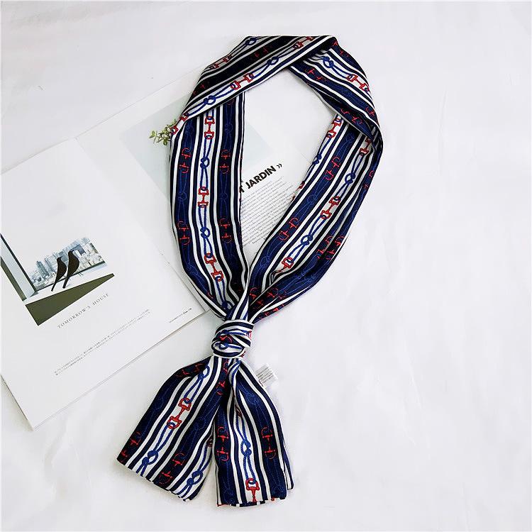 Маленький шарф женский длинный стиль весна и осень двухстороннее украшение универсальный зимний маленький шарф профессиональный шарф длинный шарф аксессуар