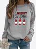 Autumn and Winter Women's Christmas Theme Printing Sweater Round Neck Long Sleeve Casual Sweatshirt Plus Size Top