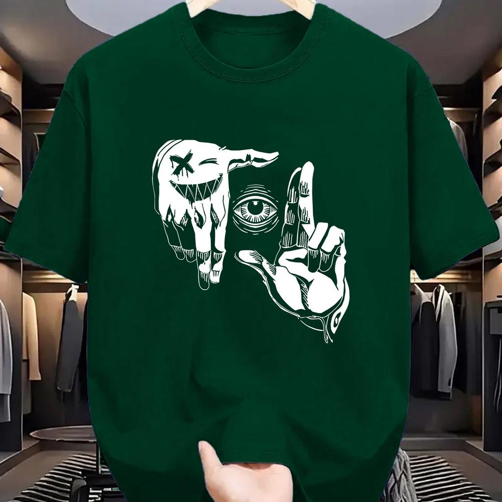 XXS-6XL Плюс Размер Мужская футболка Летняя Повседневная Свободная Персонализированный Узор Круглый Вырез Короткие Рукава Футболка Топы Мужская Одежда