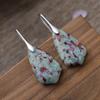 Bohemian Colored Emperor Stone Geometric Pendant Earrings Earrings European and American Popular Jewelry
