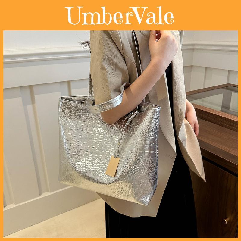 Stylish Large Capacity Solid Color Tote Bag Fashionable Korean Shoulder Bag For Women