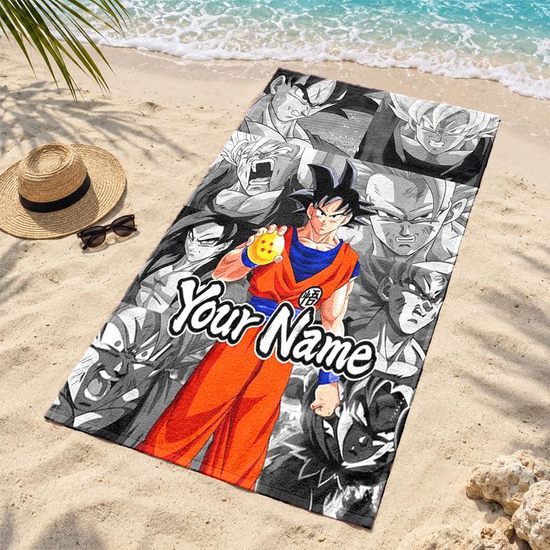 Dragon Ball Custom Name Beach towels also serve as bath towels summer essential a musthave for the outdoors the beach and the pool