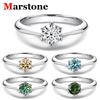 1,0 карат D цвета муассанит свадебные женские зеленые синие кольца высшего качества 18 карат белое золото цвет 925 стерлингового серебра ювелирные изделия для женщин