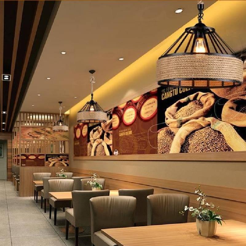 Винтажный американский кантри веревочный подвесной светильник для деревенского декора столовой и кафе