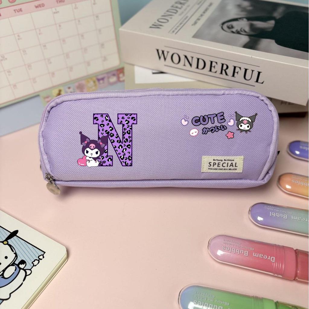Kuromi Korean Style Multi-functional Pencil Case, Three Layers, Oxford Cloth for Junior and High School Students.