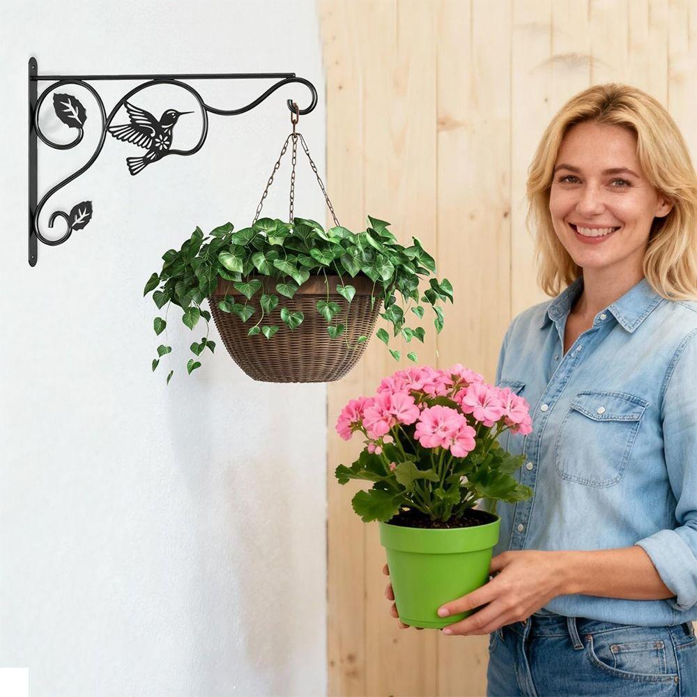 12 Inch Metal Wall Plant Hooks Sturdy Feeding Bird Rack Flower Pot Bracket  Home Decor