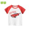 Детская хлопковая футболка с короткими рукавами и рисунком автомобиля, нижняя рубашка для маленьких мальчиков