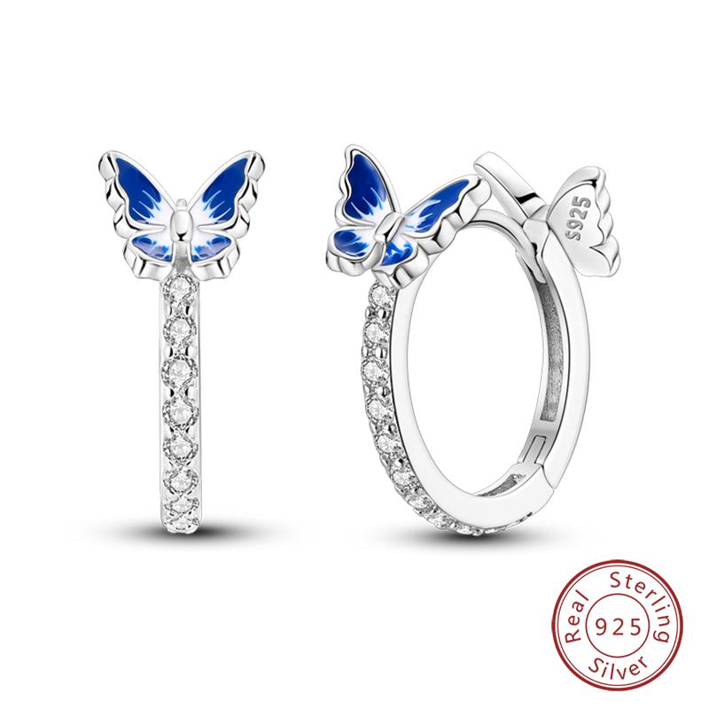 100% 925 Silver Chameleon Dragonfly Butterfly Earrings Golden Koi Ladybug Earrings For Women Fashion S925 Party Jewelry