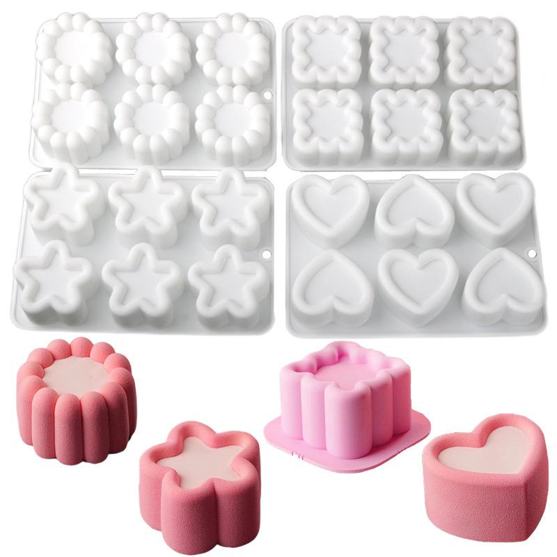 3D Сердце/Звезда/Круг/Квадрат Цветок Пудинг Силиконовая Форма для Мусса Сделай Сам Десерт Форма для Шоколада Инструменты для Украшения Торта Форма для Выпечки