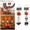 Halloween Front Door Hanging Pumpkin Witch Ghost Flags Sign for Halloween Home Haunted House Door Decorations