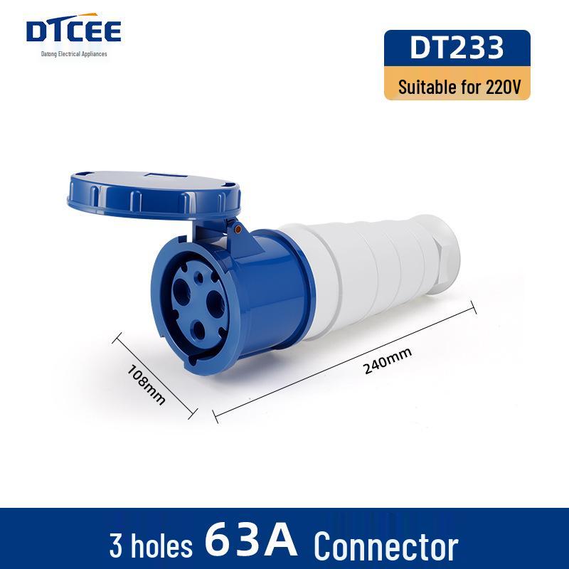 IP67 Waterproof Industrial 5-Pin 63A/125A Three-Phase Aviation Plug Connector