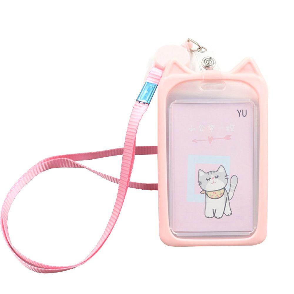 Кошачья идентификация, выдвижная катушка, шнурок, чехол для автобусной карты, держатель для карты, чехол для удостоверения личности, чехол для кредитной карты