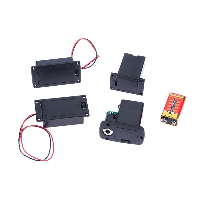 Bass Pickup DIY Set - Black 9V Battery Case Cover Box for Acoustic Guitar
