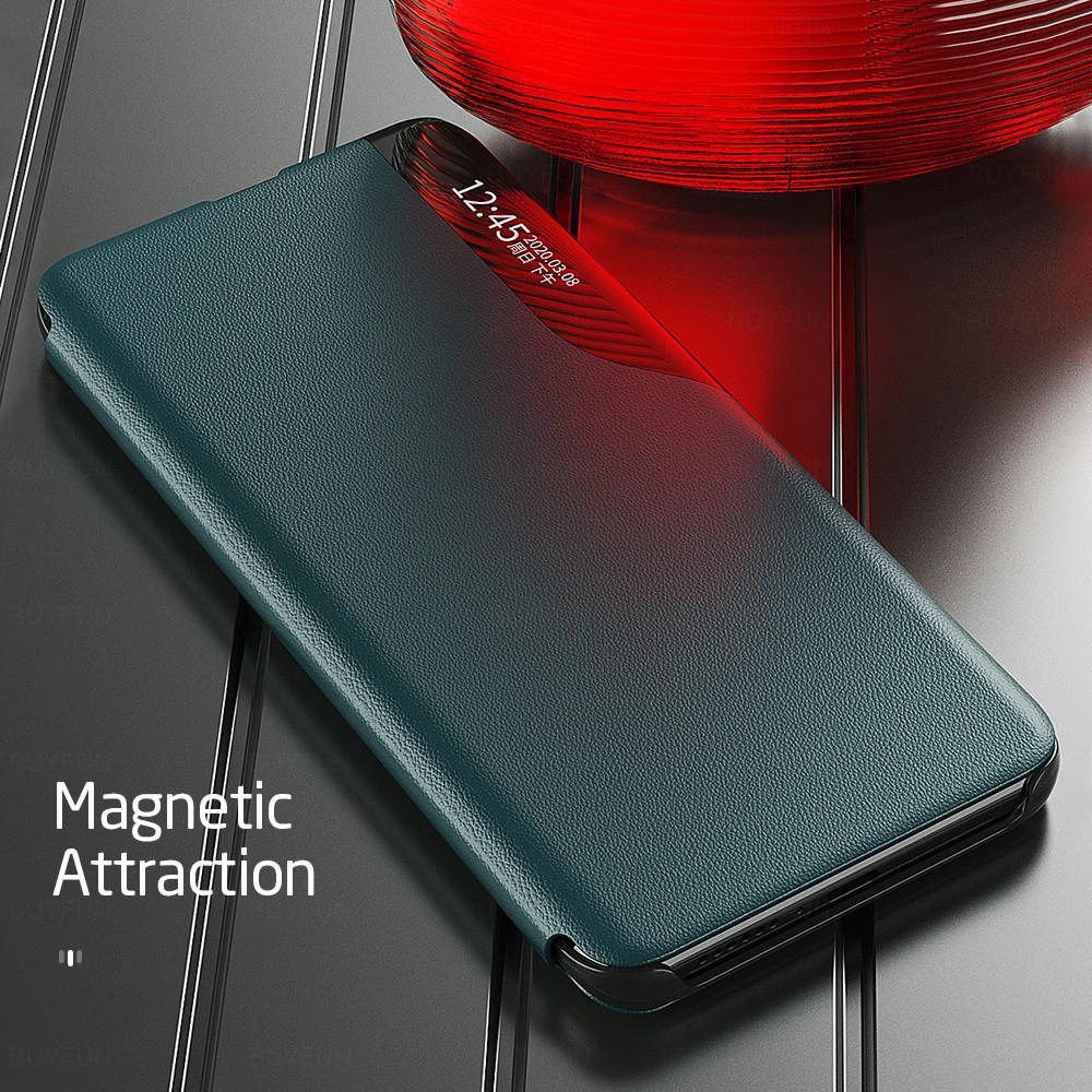 Samung A54 5G Case Smart View Magnetic Leather Flip Stand Cover For Samsung S25 Ultra S24 Plus S23 S22 Samsung A24 35 25 15 A55 A35 A20s Book Coque