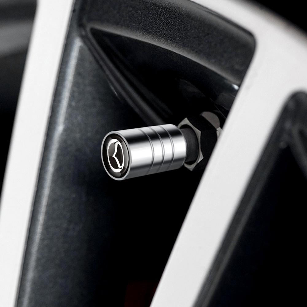 4PC Metal Valve Cover Car Tire Airtight Cover Valve Stem Valve Cap Accessories For Mazda Axela CX5 CX3 CX4 CX30 CX9 Atenza Demio bv6