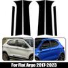 6 шт. глянцево-черные накладки на стойки для Fiat Argo 2017 2018 2019 2020 2021 2022 2023, накладки для украшения окон, боковые накладки на двери, наклейки
