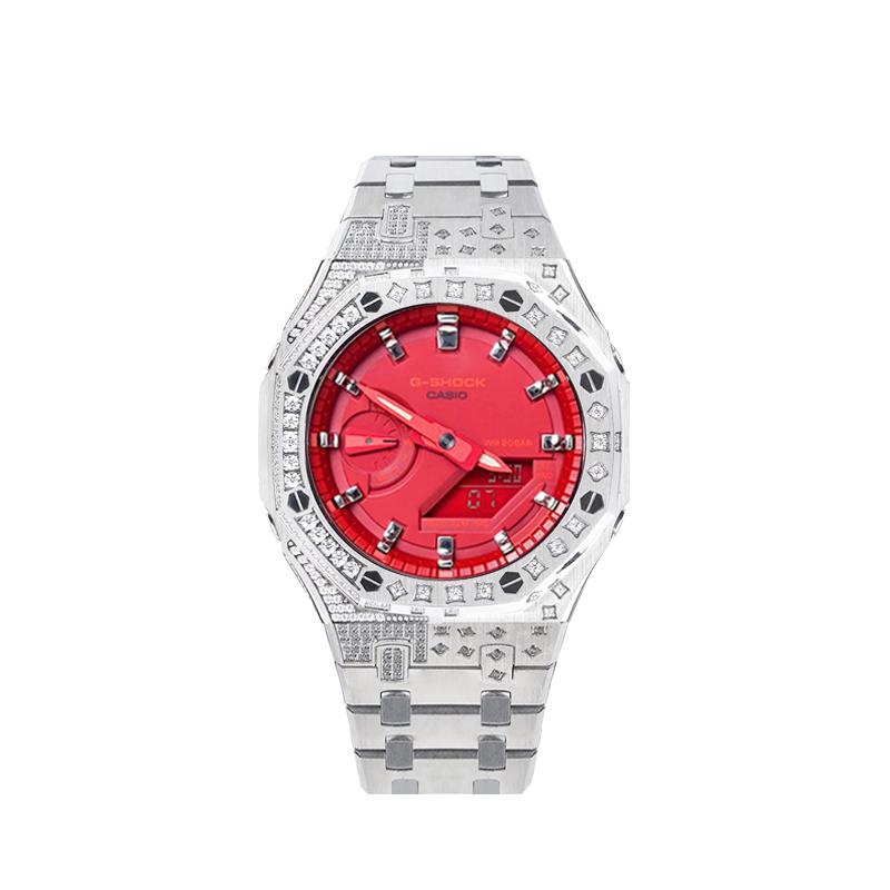 Casio Мужские часы Red Series GA-2100-4A с жидкокристаллическим и аналоговым двойным дисплеем(Watch8--)