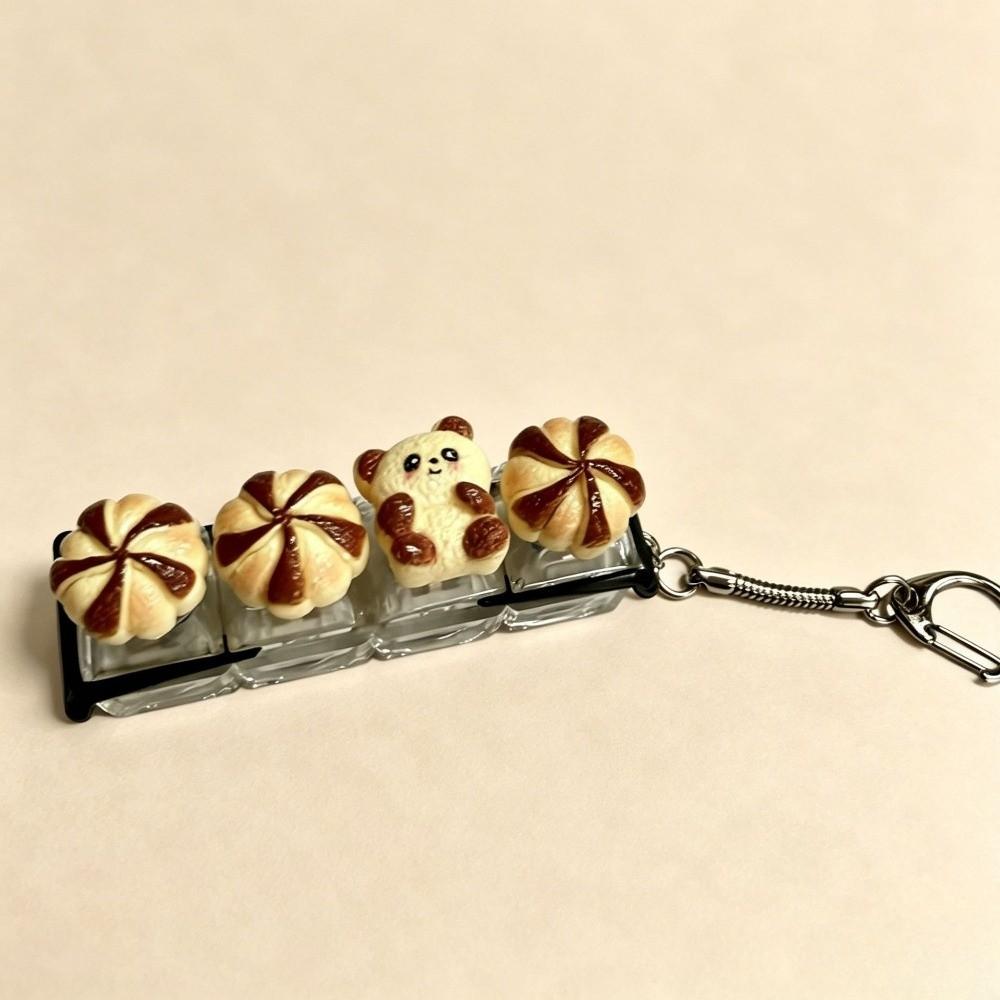 Simulation Food Food Miniature Fidget Keycap Finger Button Fake Food Key Chain Bag Charm