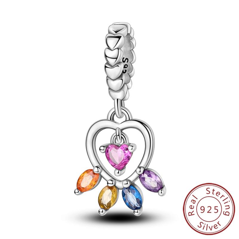 Настоящая медь Циркон Бабочка Дорожный кулон Шармы Бусины Подходят для оригинального колье-браслета Mula Женские украшения