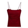 Summer Girl Pleated Camisole with Thin Straps for Slim Look - Sweet & Spicy Sleeveless Top
