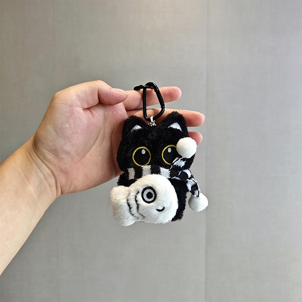 Cute Black Cat White Cat Toy Bag Pendant Charms Car Accessories Kids Room Decor Cat Lovers Gift Bag Charm