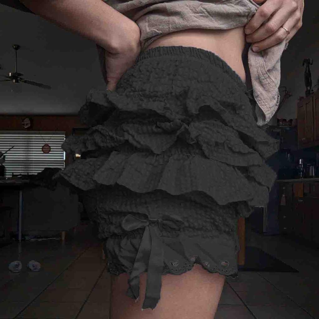 Женские шорты, однотонные, плиссированные, шорты поверх шорт с основой из слоистого материала