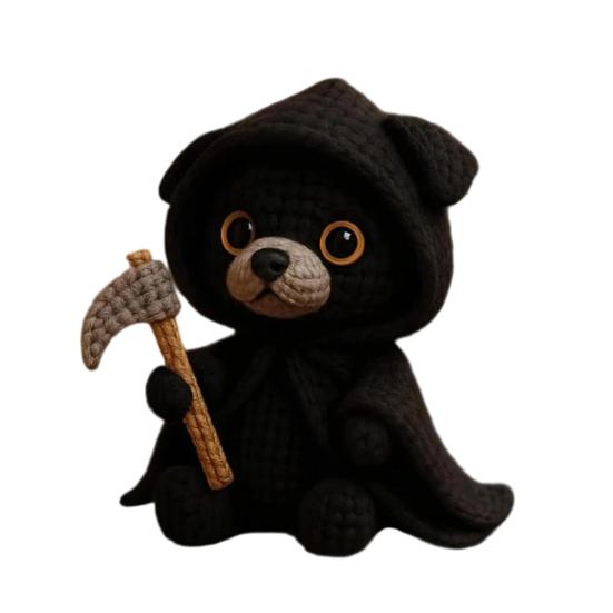 Ручная работа Крючком Фигурка Собаки Кошки Милое Вязаное Животное на Хэллоуин с Тыквой Подарок для Эмоциональной Поддержки для Любителей Собак Кошек