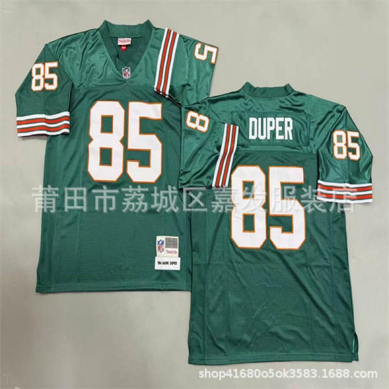 Mens Vintage NFL-Style Embroidered Football Jersey Dolphin Team 13 Orange Black White Cotton Training Shirt