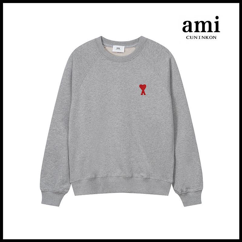 Мужская толстовка с вышивкой и круглым вырезом AMI&EANM - Повседневная, Модная, С длинным рукавом для Весны и Осени
