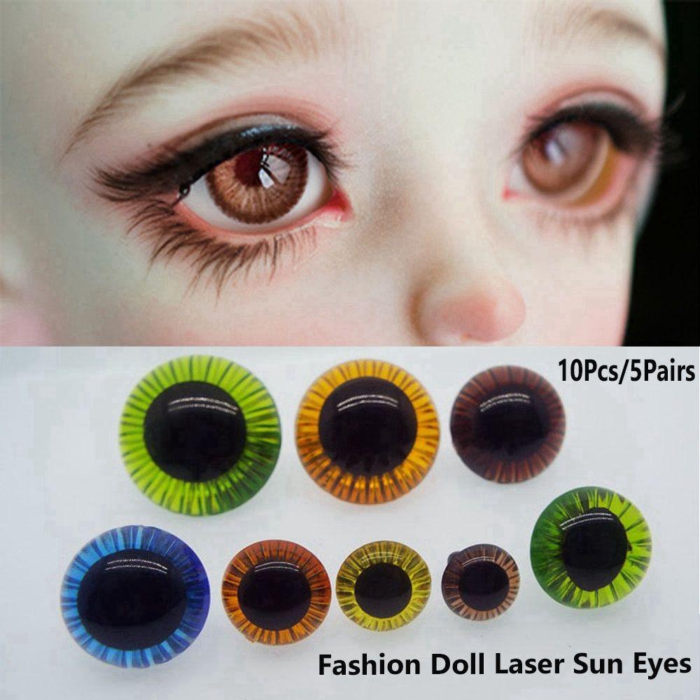 10pcs/5 pairs Laser Sun DIY Accessories Plastic Eyes Eyeball Safety Animal Toy Doll Making Crafts