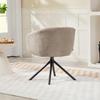 Armchair, Upholstered Chair with Comfortable Seat Shell, Swivel, Cozy Cover, up to 120 kg, Light Brown