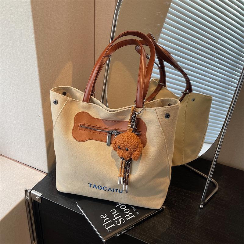 Холщовая сумка женская большой вместимости новая летняя универсальная на плечо сумка-тоут многофункциональный повседневный рюкзак