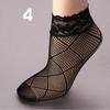 Сексуальная Мода Повседневные Воланы Короткие Носки до Щиколотки Женские Чулочно-носочные Изделия Сетка Черные Носки Носки Ноги Кружево