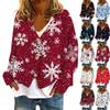 Women's Fashion Short Coat Casual Long Sleeve Printed Single Breasted Plush Top