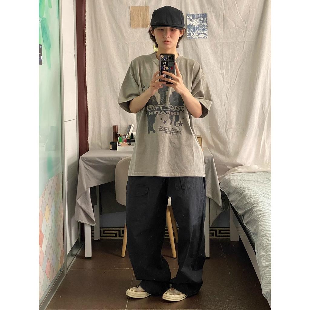 Летняя новая мужская модная трендовая футболка, универсальная, с круглым вырезом, повседневная, с коротким рукавом и принтом в виде буквы