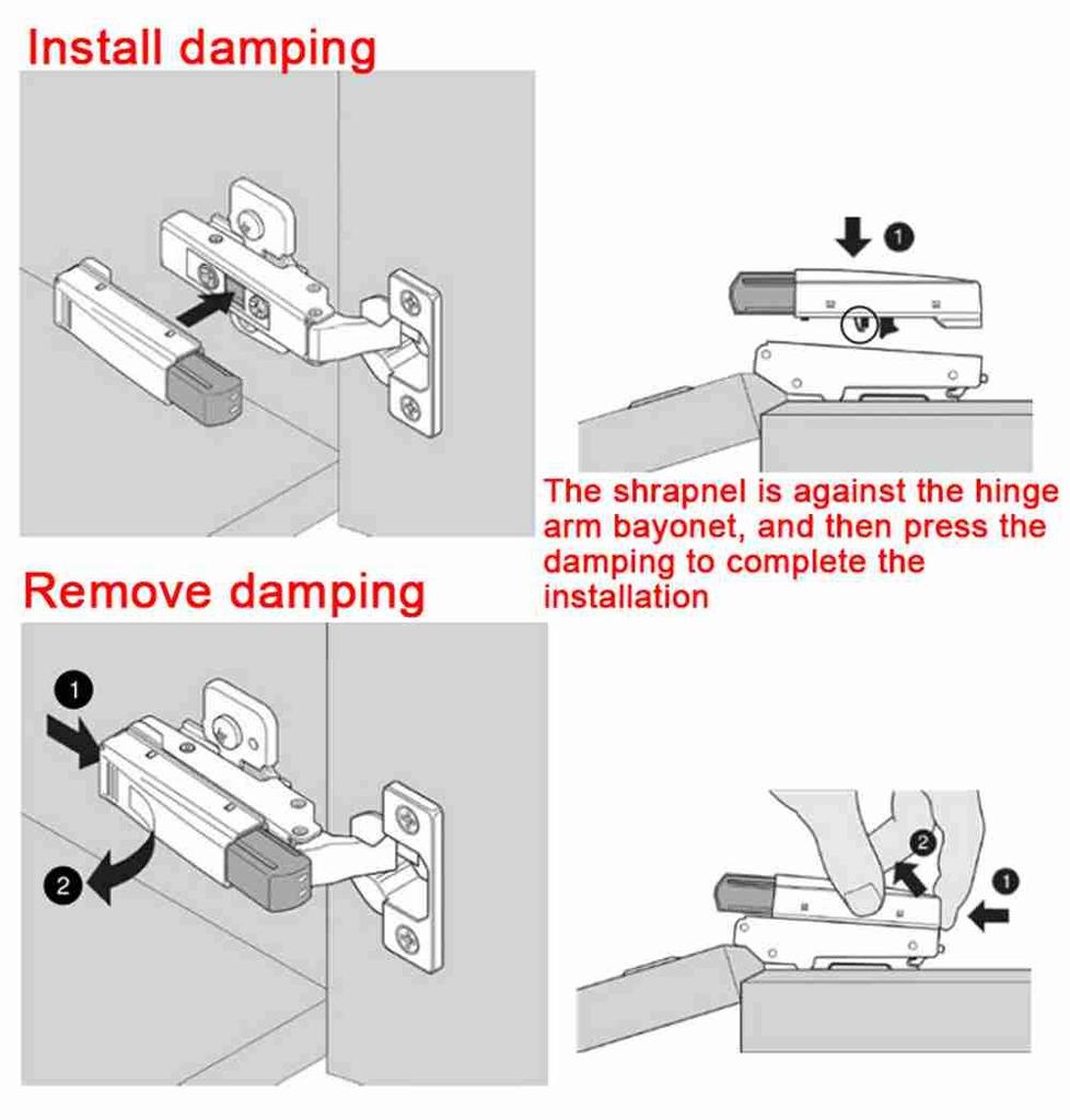 Wardrobe Cupboard Fast Loading Hinge Buffer Damper Full Overlay Hinge Buffer Hinge Automatically