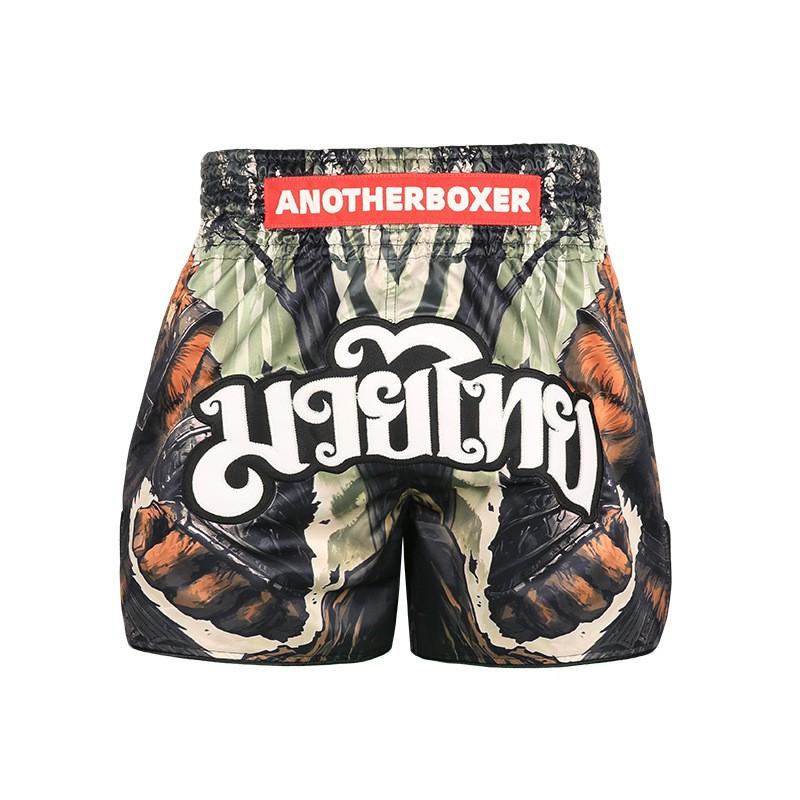 ANOTHERBOXER Forest Bear Muay Thai Shorts Training Fight Pants Men Women Gym Combat Sports