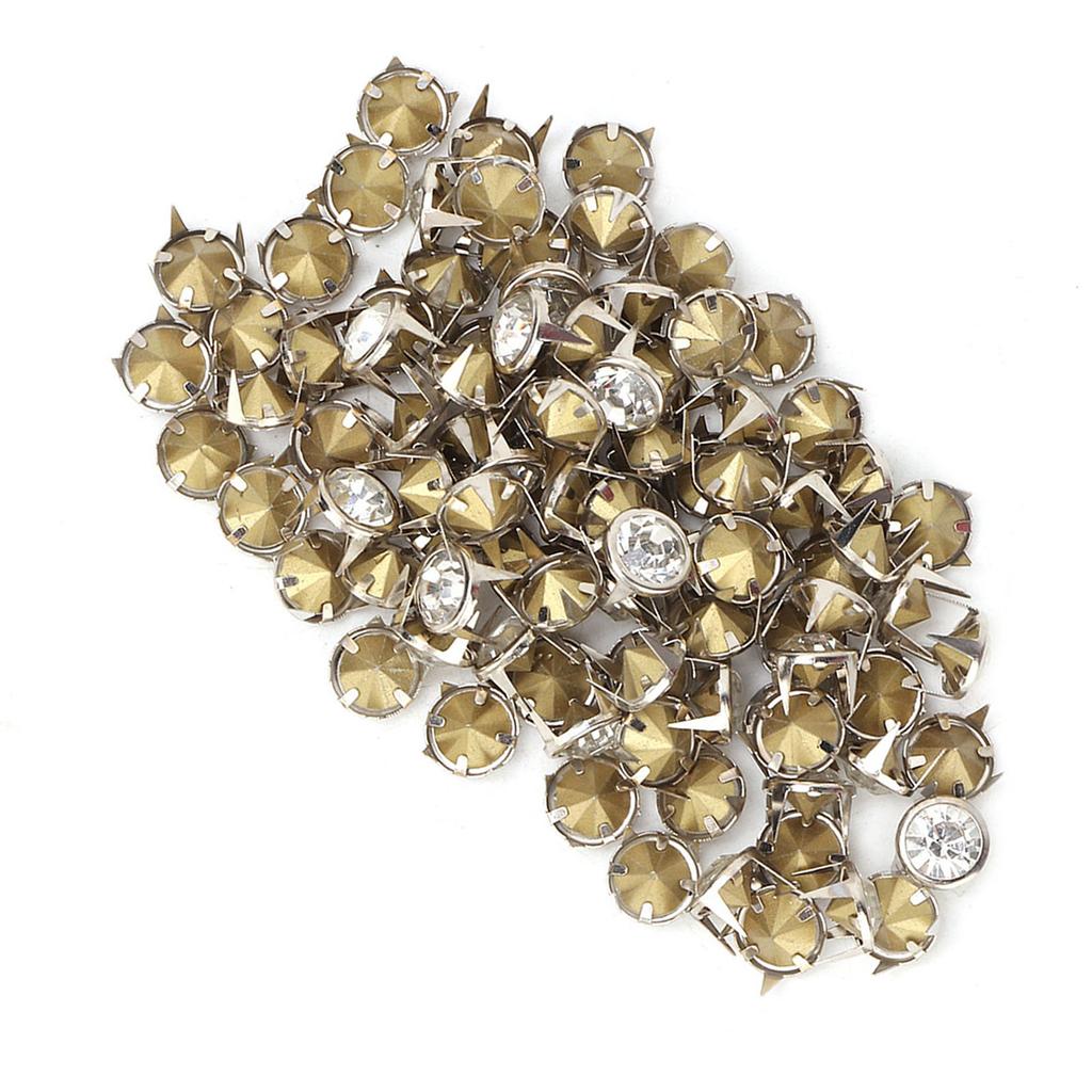 100pcs Cloth Cap Crystal Inlay Rapid Rivets Spots Studs Cap for DIY Leather Craft Decoration
