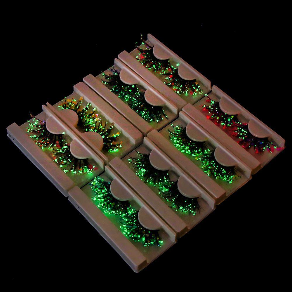 Sequin Glitter Powder Color Luminous Fake Lashes 3D False Eyelashes Nude Makeup Makeup Supplies