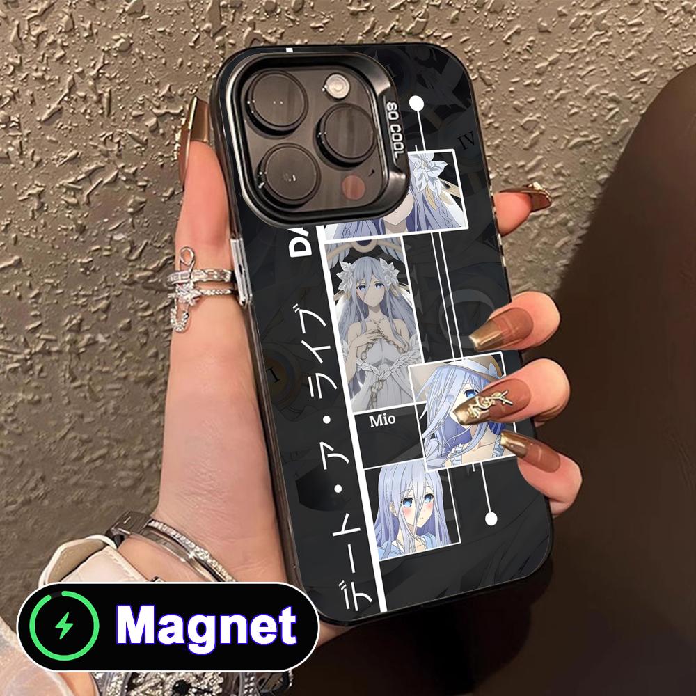 Date a Live Mio Takamiya Translucent MagSafe Mobile Phone Case for iPhone 17 16 15 14 13 12 11 Air Pro Max Plus Colorful Cover