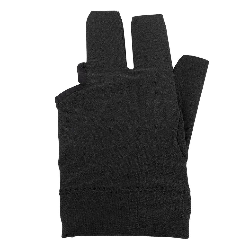Billiards Pool Gloves Breathable Elastic Anti Slip 3 Fingers Cue Gloves Cue Sports Gloves for Training Black