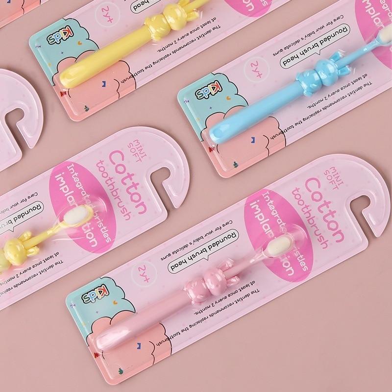 Милая мультяшная зубная щетка для детей, мягкая зубная щетка с короткой ручкой, детская зубная щетка для ухода за зубами ребенка