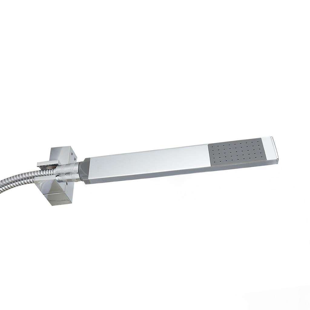 G1/2 Hot Cold Adjustable Bathtub Faucet Set with Hand Shower Wall Mounted Waterfall Spout for Home