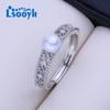 Natural Freshwater Big Baroque Pearl Rings For Women Classic Silver Color Party Ring Pearl Jewelry
